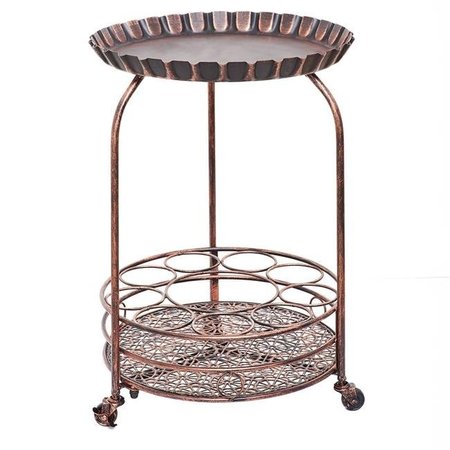 OLD DUTCH INTERNATIONAL Old Dutch International 615BC Pop Wine and Serving Cart  Antique Copper - 17 x 17 x 25.5 in. 615BC